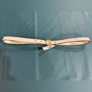 Pink Late Spade Leather Belt with Gold Buckle